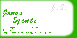 janos szenti business card